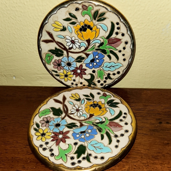 Vintage | Art | Vintage 24k Gold Collectible Colorful Spanish Wall ...